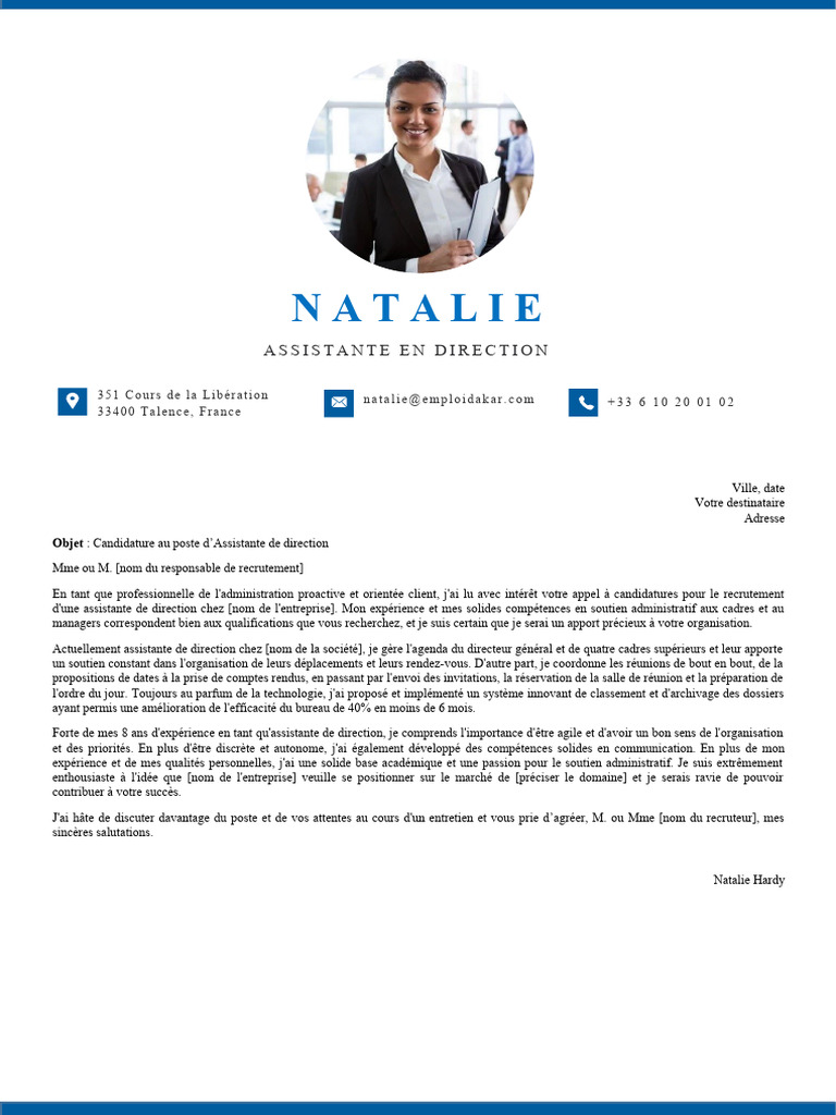 Lettre de Motivation Assistante de Direction | PDF