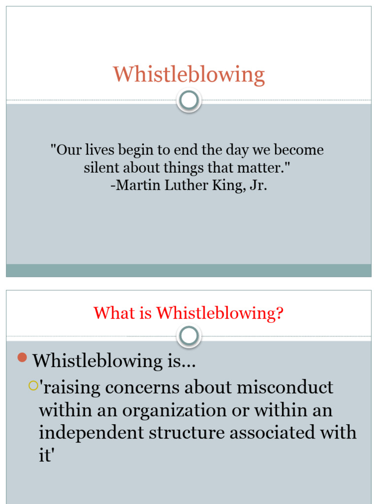 Whistleblowing | PDF | Whistleblower