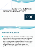 Introduction To Business, Management & Ethics