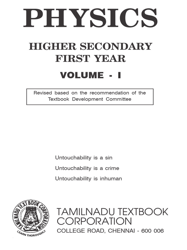 Physics Higher Secondary | PDF