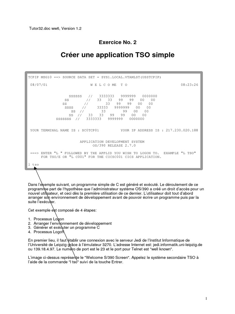 Création d'une application TSO simple | PDF | Interface en ligne de ...