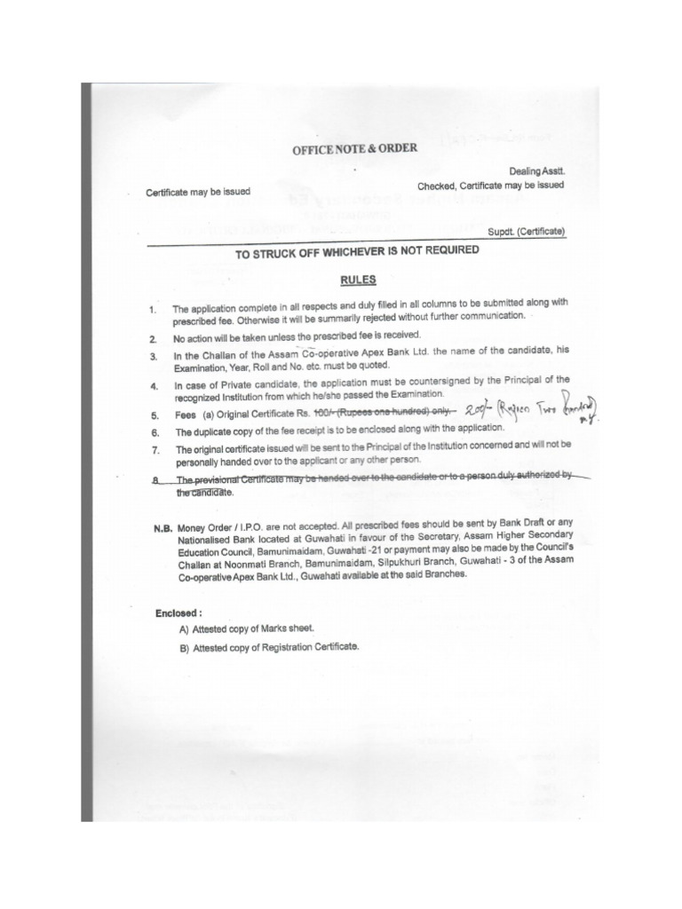 Form Original Certificate P2-1 | PDF