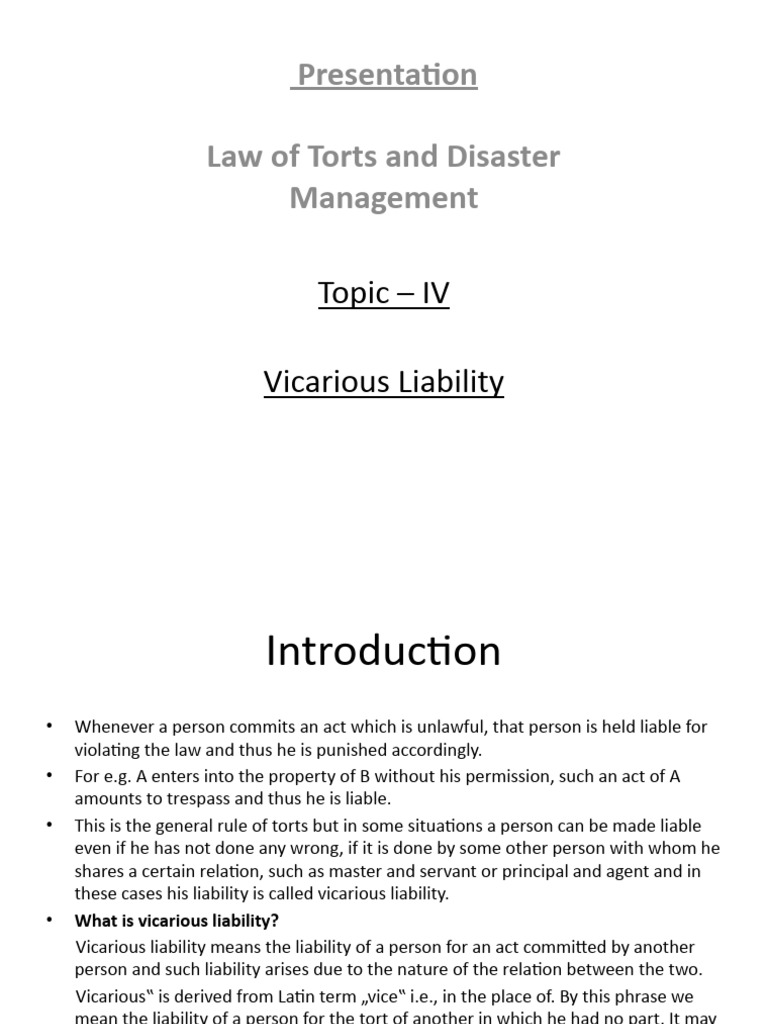 Law Of Tort Presentation Download Free Pdf Legal Liability Tort