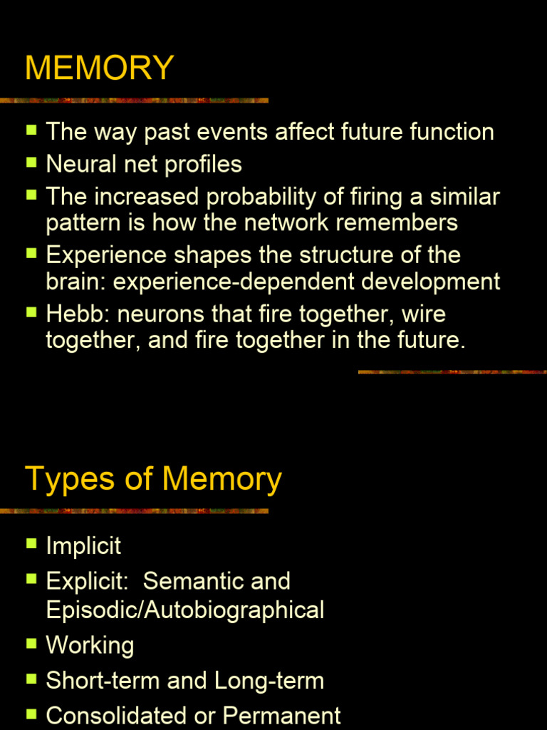 Understanding Memory Types and Functions | PDF | Memory | Recall (Memory)