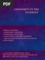 Anonymity in The Internet