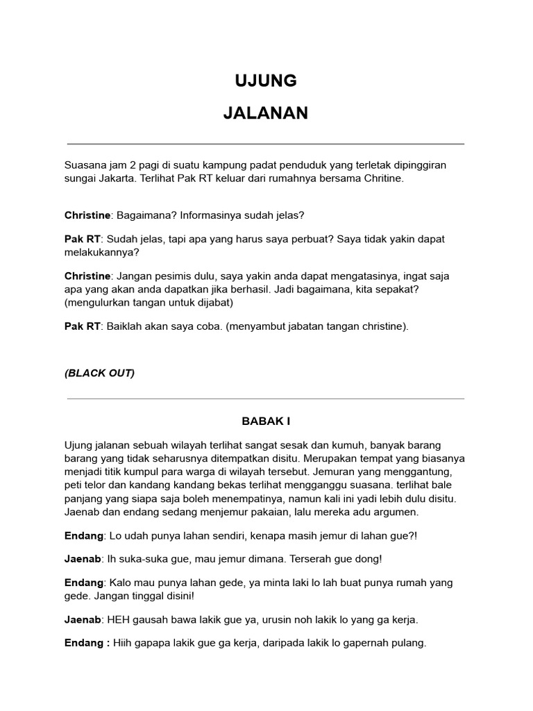 Naskah Revisi Ujung Jalanan | PDF