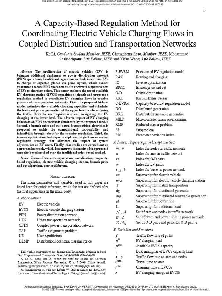 A CapacityBased Regulation Method For Coordinating Electric Vehicle
