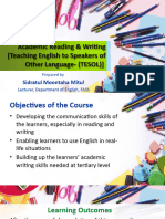 Academic Reading & Writing (Teaching English To Speakers of Other Language - (TESOL) )