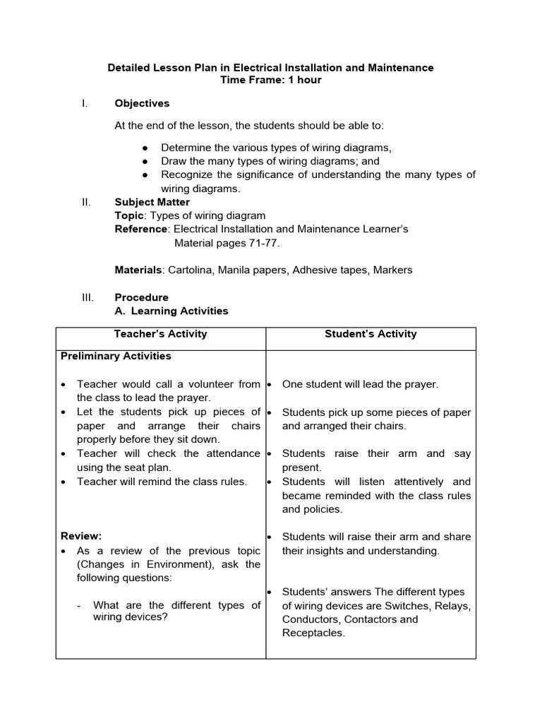 Wiring Diagrams for Lamp Control | PDF | Electrical Wiring | Lesson Plan
