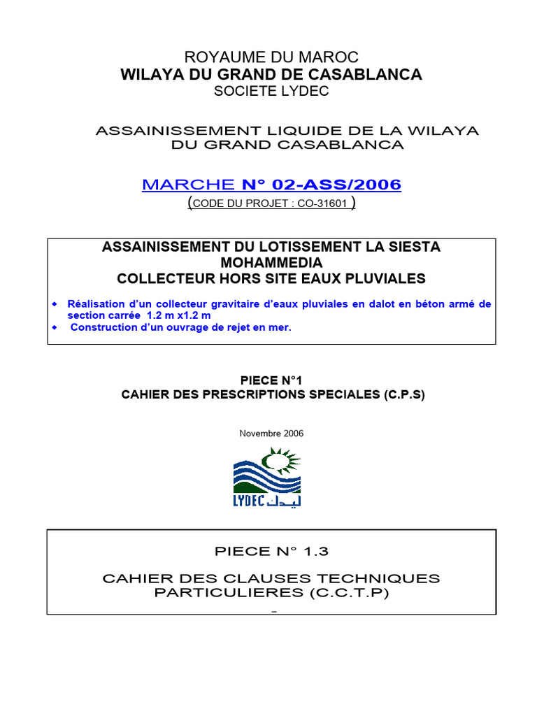 Assainissement Eaux Pluviales Mohammedia | PDF | Matériau composite | Béton
