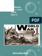 Grade 8 History World War 1 (1914-1918) Term 4