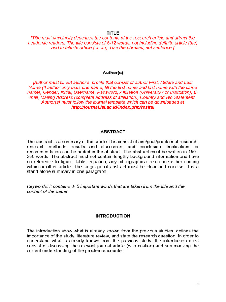 Template Artikel Jurnal | Download Free PDF | Cognition | Cognitive Science