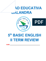 5th Grade English Second Term Level 2 Adapted Review Booklet 2022-2023
