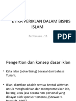 ETIKA IKLAN DALAM BISNIS ISLAM - Pert. 13