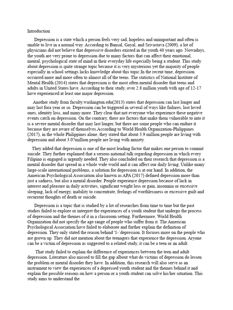 Research Depression | PDF | Major Depressive Disorder | Mental Disorder