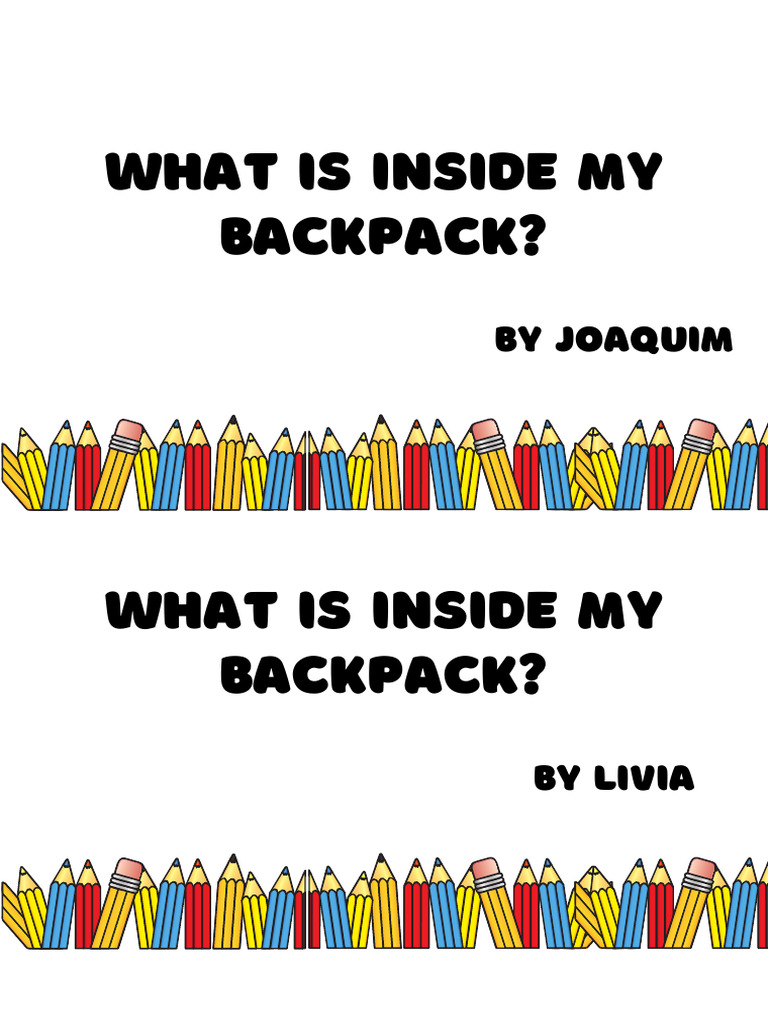 What is Inside My Backpack PDF