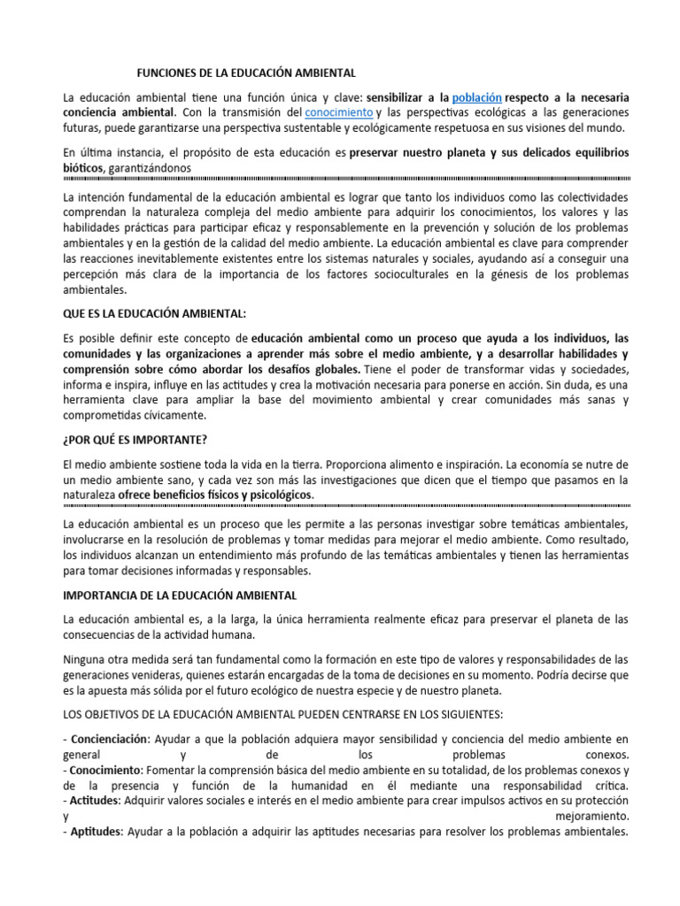 Image Result For Qu Es La Educacin Ambiental Y Cules Son Sus Funciones
