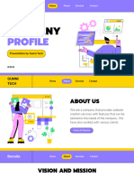 Purple Yellow UI Illustration Company Profile Presentation