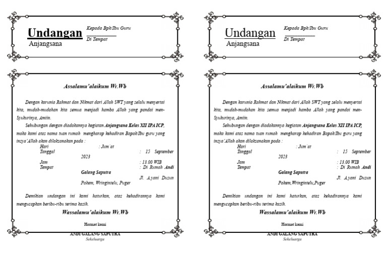 Undangan Anjangsana | PDF