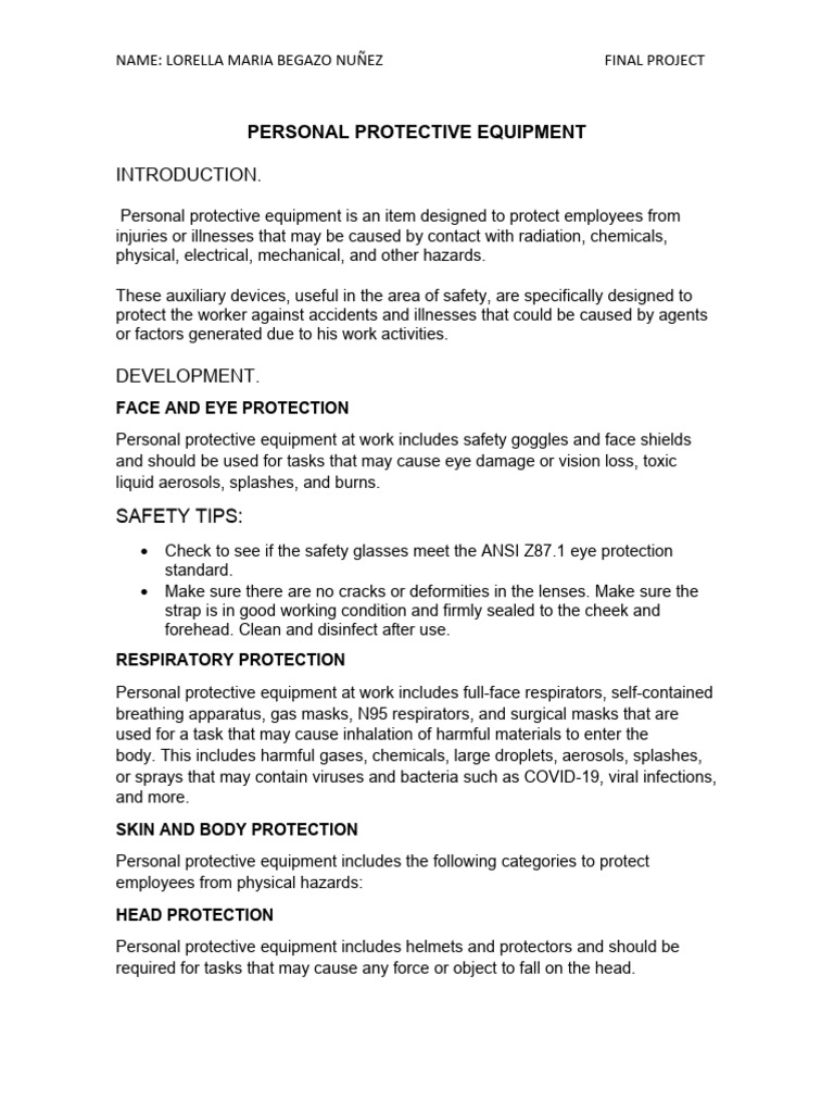 Essential Personal Protective Equipment Guide | PDF | Personal ...
