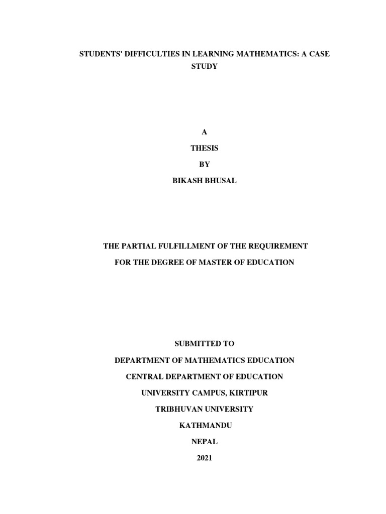 thesis for mathematics education