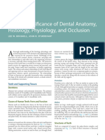 Clinical Significance of Dental Anatomy, Histology, Physiology, and Occlusion