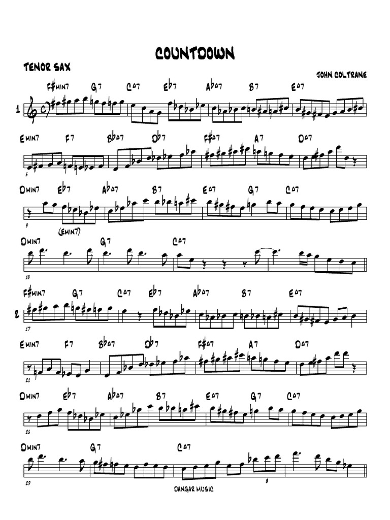 John Coltrane Countdown Solo TENOR | PDF