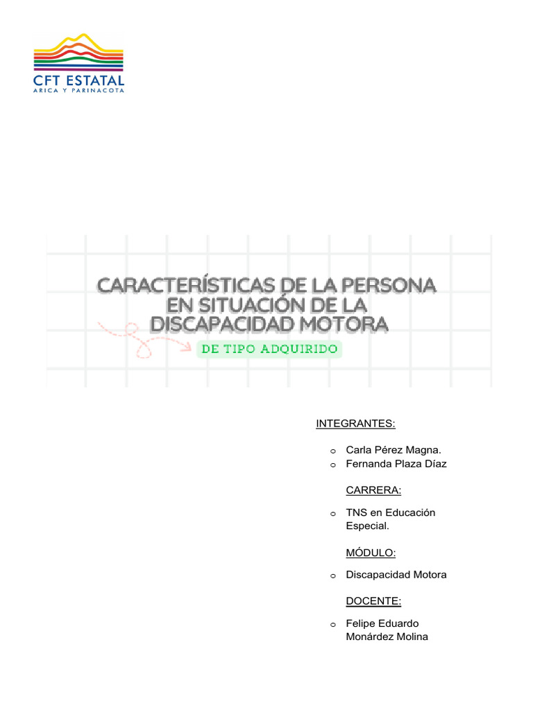 2.0 INFORME Discapacidad Motora Adquirida | PDF | Invalidez | Medicina