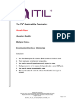 The ITIL® Sustainability Examination Question Booklet Sample Paper