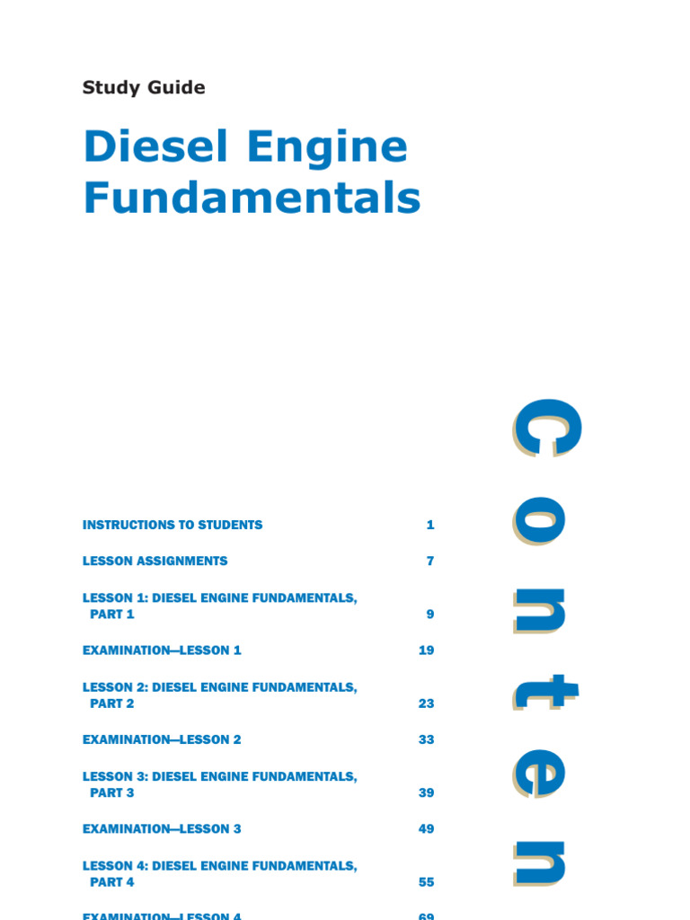 Diesel Engine Fundamentals Study Guide | PDF | Internal Combustion ...