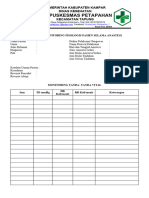 Form Monitoring Status Fisiologis Pasien Selama Pemberian Anestesi Lokal