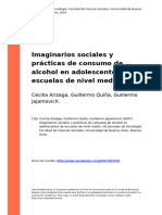 Cecilia Arizaga, Guillermo Quiña, G (... ) (2007) - Imaginarios Sociales y Prácticas de Consumo de Alcohol en Adolescentes de Escuelas D (... )