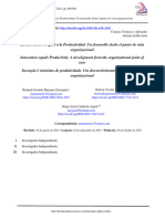 La Innovación Es Igual A La Productividad. Un Desarrollo Desde El Punto de Vista Organizacional