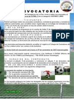 Convocatoria Futbol 11 2023 CCLP - Resumen