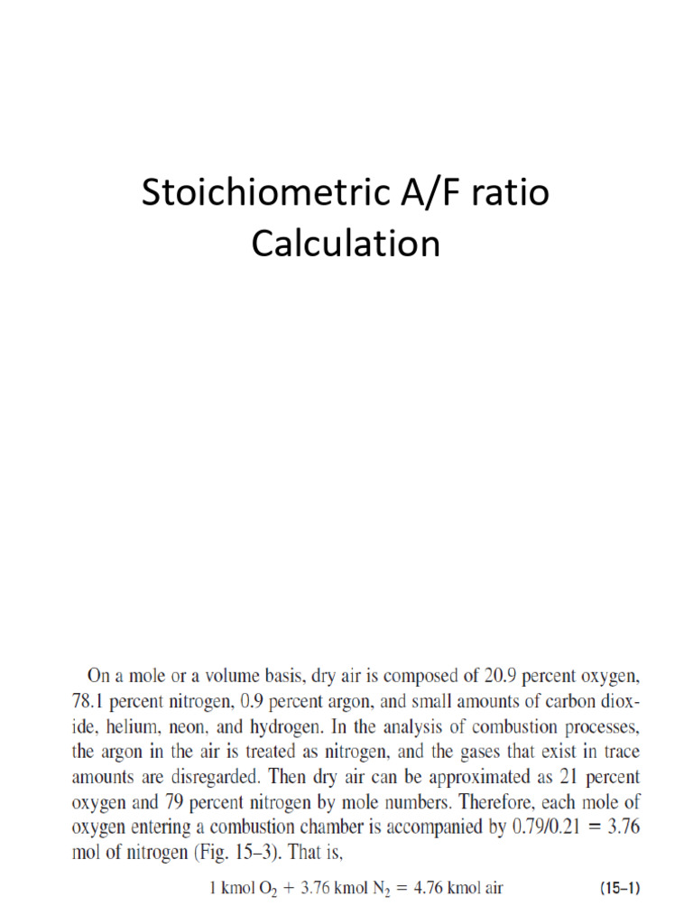 9Stoichiometric air fuel ratio calculation for fuels12102023 PDF