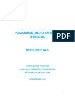 Medio Ambiente - Humanidad - Espacio - Territorio Sept 3 2020