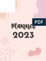 Planner 2023 Mensal Calendário para Impressão Ilustrado Rosa