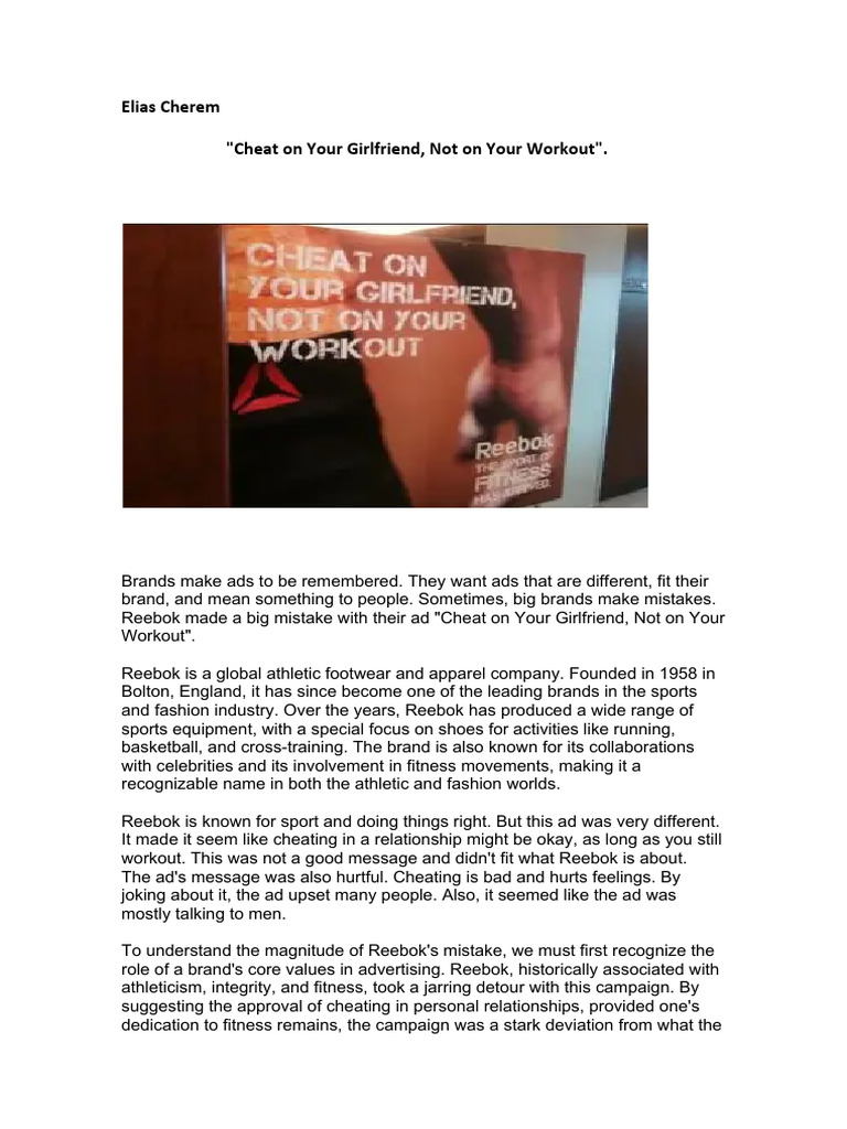 Cheat On Your Girlfriend Not On Your Workout Pdf Brand
