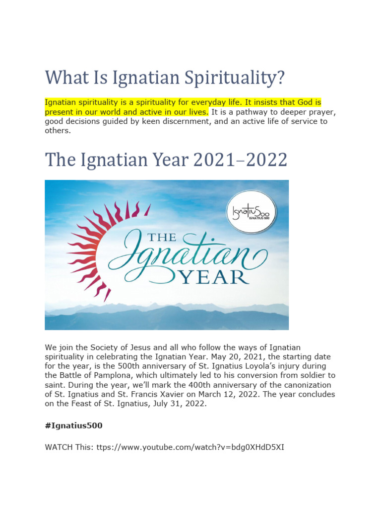 Characteristics of Ignatian Spirituality | PDF | Christian Mysticism ...