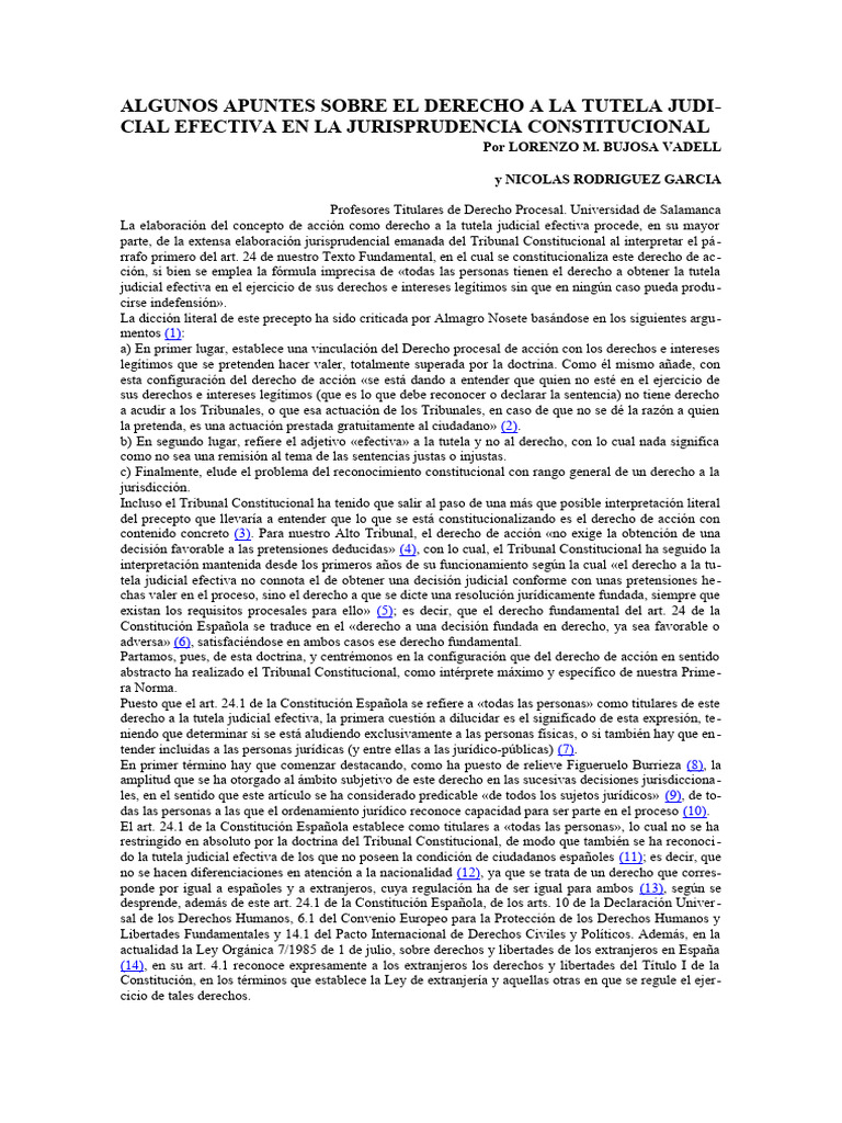 Derecho a la Tutela Judicial Efectiva | PDF | Ley procesal | Judicaturas