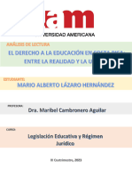 Análisis de Lectura (La Educación Como Un Derecho)