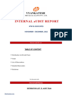 Internal Audit Report NOV - DeC 2022