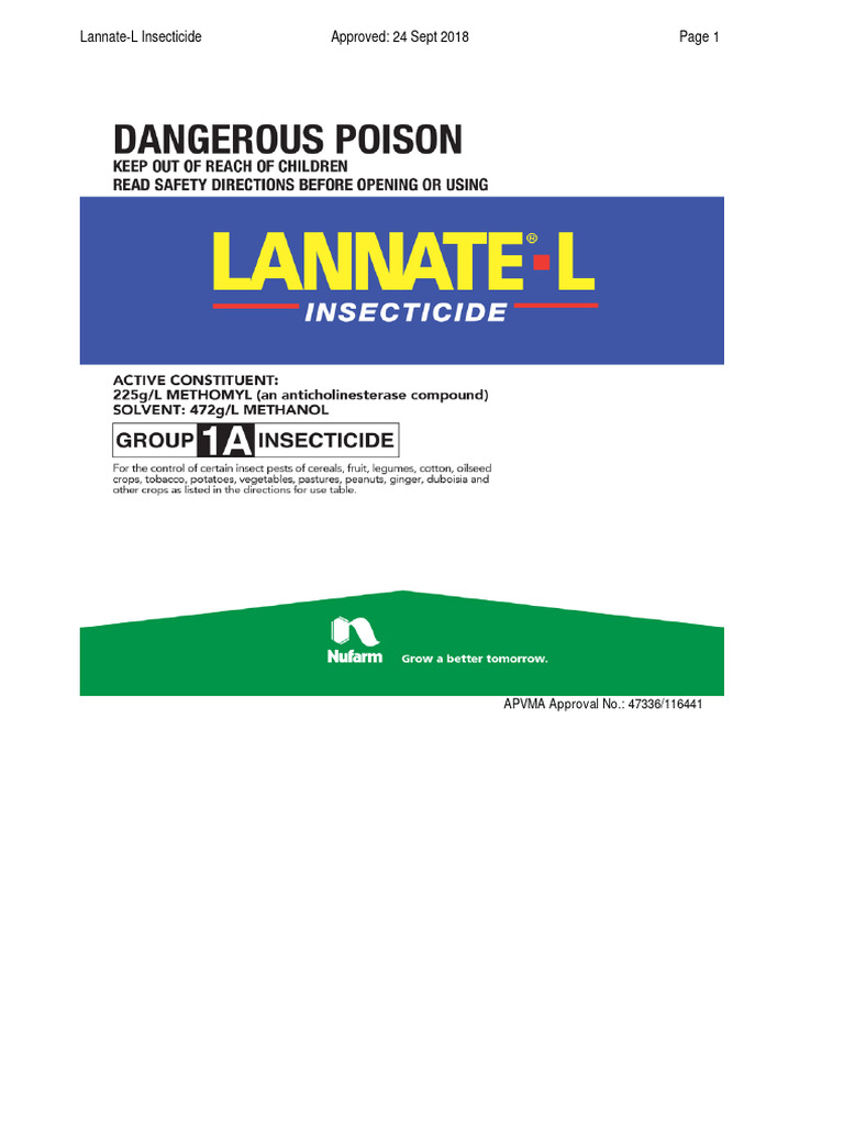 Lannate-L Insecticide Usage Guide | PDF | Legume | Pest (Organism)