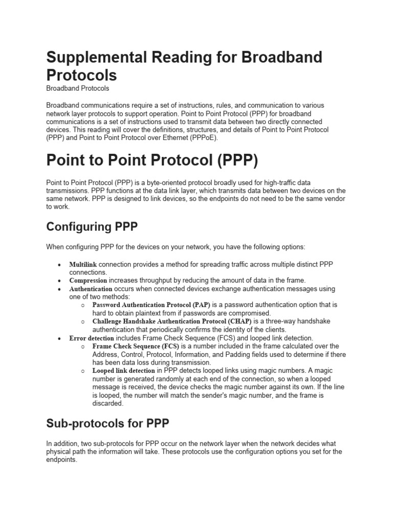 Supplemental Reading For Broadband Protocols PDF Ieee 802.11 Wi Fi