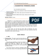 Module 1 Unit 2. Lectures Badminton Terminologies