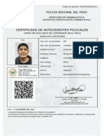 Certificado Antecedentes Policiales Luis Robert Condori Goycochea