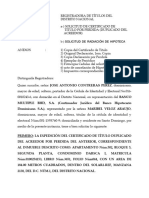 Solicitud Por Perdida y Radiacion de Hipoteca Banco Multiple BHD