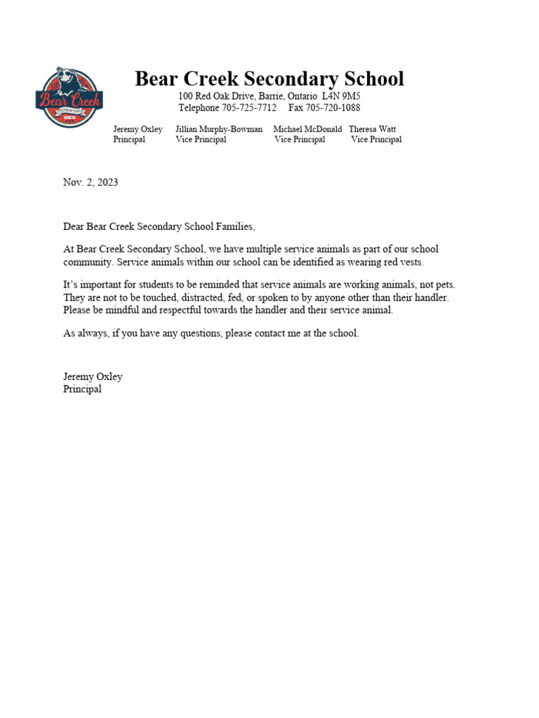 Service Dog Letter | PDF
