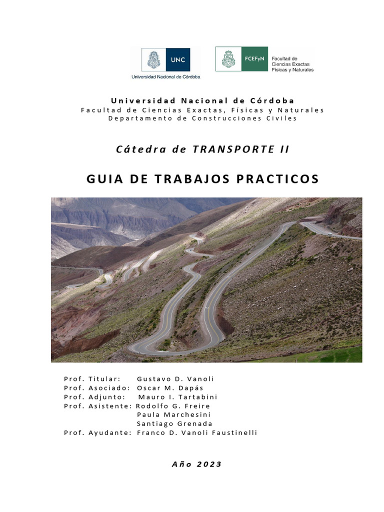 Guia TP Transporte II - 2do Sem. 2023 | PDF | Diseño | Aeropuerto