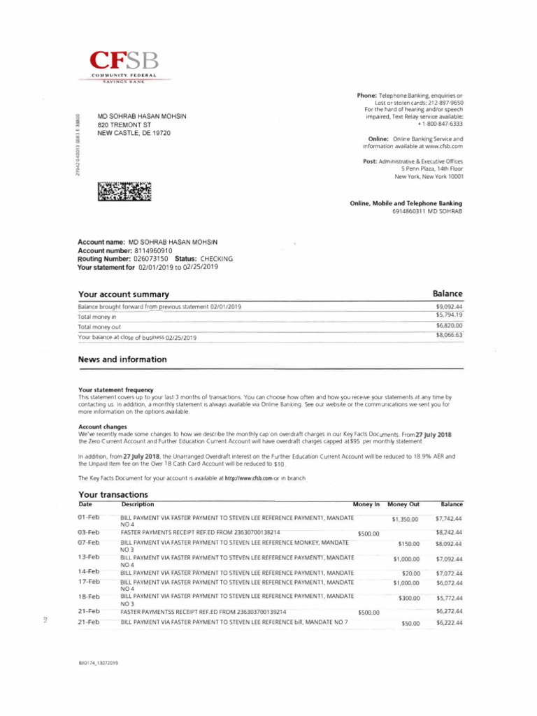 Community Federal Savings Bank 1 Scaled Pdfdoctor Com PDF Transaction Account Payments